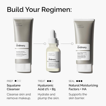 The Ordinary Hyaluronic Acid 2% + B5 (with Ceramides), Multi-Depth Hydration Serum for Plumper, Smoother Skin, 30ml