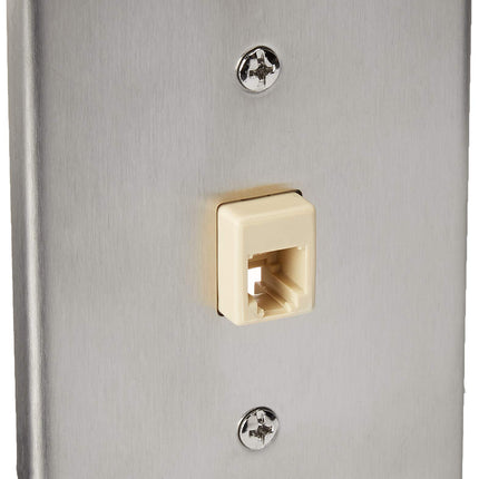 Leviton C0256-SS 6P4C Telephone WP Stainless Steel