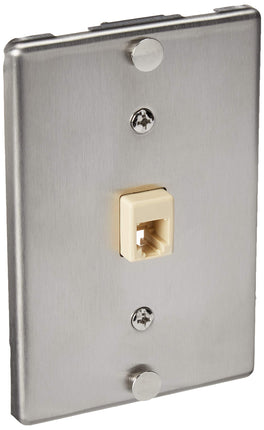 Leviton C0256-SS 6P4C Telephone WP Stainless Steel