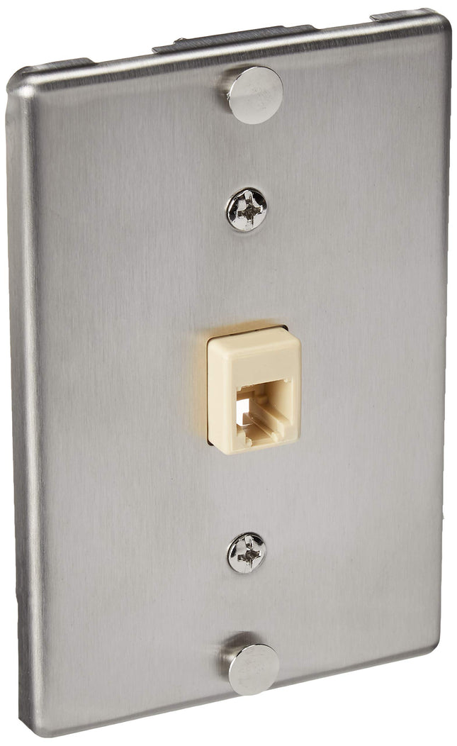 Leviton C0256-SS 6P4C Telephone WP Stainless Steel