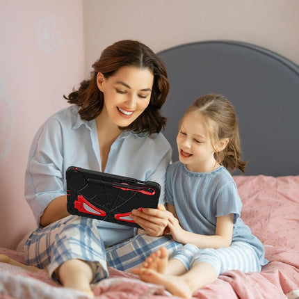 AKABEILA Compatible with Samsung Galaxy Tab S10 FE 2025 Tablet Case，Lightweight Shockproof Rugged Protective Cover with Kickstand for Kids Children Boys Babies Black Red