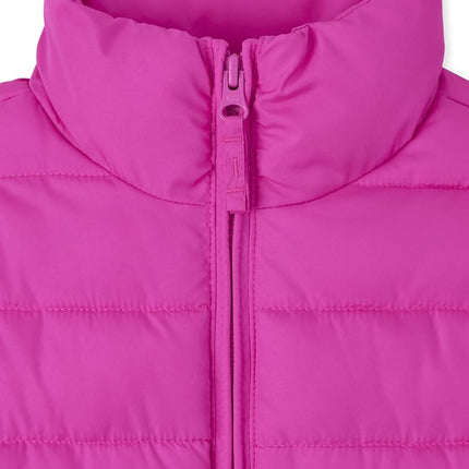 The Children's Place Girls' Medium Weight Wind-Resistant, Water-Resistant Puffer Jacket, Enchanted Pink, XX-Large