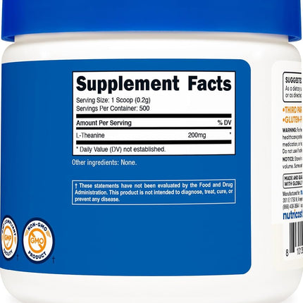 L-Theanine Unflavored 3.6 oz Nutricost
