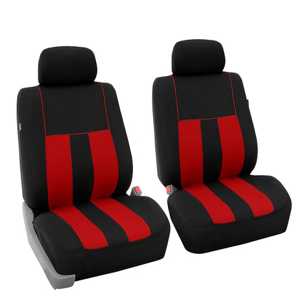 FH GROUP Car Seat Covers Full Set Red Cloth - Universal Fit, Automotive Seat Covers, Low Back Front Seat Covers, Airbag Compatible, Split Bench Rear Seat, Car Seat Cover for SUV, Sedan, Van