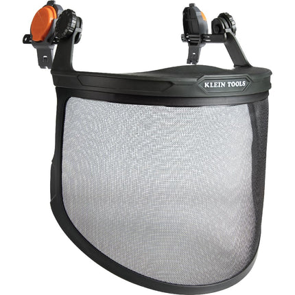 KLEIN TOOLS 60474 Steel Mesh Face Shield for Safety Helmets, Cap-Style Hard Hats, Imact Rated, Anti-Fog, Full Face, Low-Profile Design