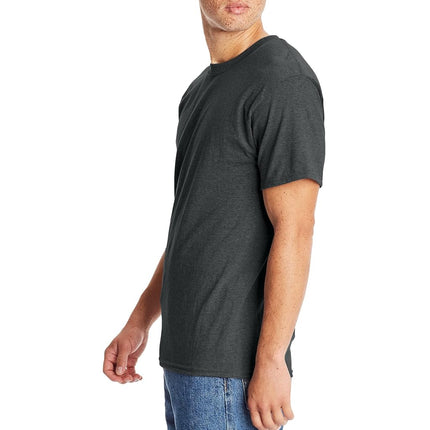 Hanes Men's T-Shirt, Beefy-T Heavyweight Cotton Crewneck Tee, 1 or 2 Pack, Available in Tall Sizes, Charcoal Heather - 1 Pack, 3XL