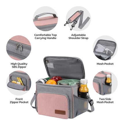 Boîte à lunch Maelstrom pour hommes, sac à lunch isotherme femmes/hommes, sac à lunch isotherme étanche, sac fourre-tout à lunch, 8L, rose