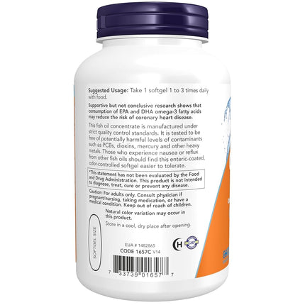 NOW Omega-3, Enteric Coated,180 Softgels