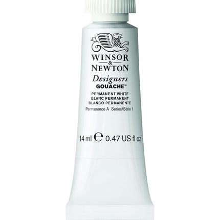 Winsor & Newton, Designers Gouache, Permanent White, 14 ml (Pack of 1)