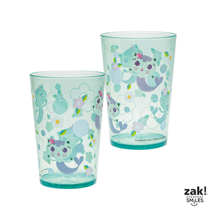 Juego de vasos apilables Gabby's Dollhouse de DreamWorks de Zak Designs para el hogar, vasos de plástico sin BPA de 428 ml, paquete de 4 (Gabby, Pandy Patas, Pasticake, Mercat, Hada Gatita, Baby Box)