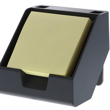 Bostitch Office Sticky Note Holder + Business Card Stand, Includes Pen Holders, Gray