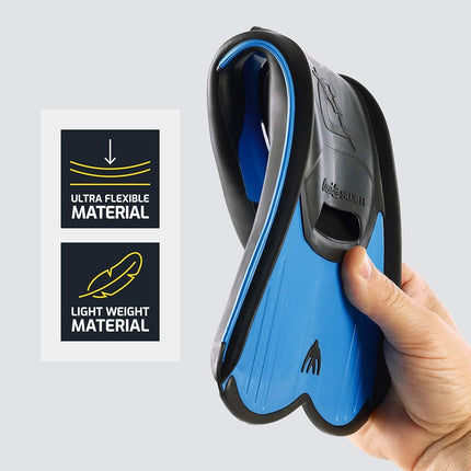 CRESSI Light Kid Fins Blue 33/34 (1/2) - Powerful Short Kid Fins for Swimming and Snorkeling, Muscle Conditioning and Physical, Lightweight, Unisex Travel Fins
