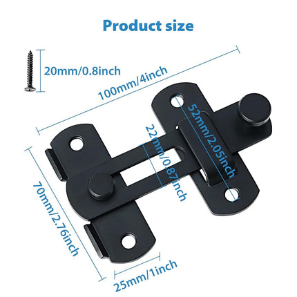 Alise 2Pcs Flip Latch Gate Latches, 4 inch Heavy Duty SUS304 Stainless Steel Gate Hardware,Safety Door Lock for Barn Wood Fence, Sliding French Doors. Matte Black MS9500B-2P