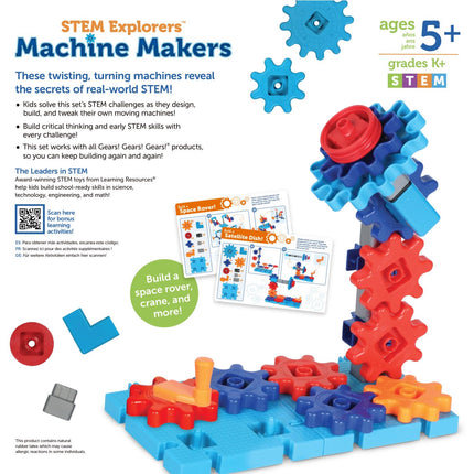 Learning Resources STEM Explorers™ Machine Makers, 60 Pieces, Ages 5+, Build It Yourself Engineering Toys