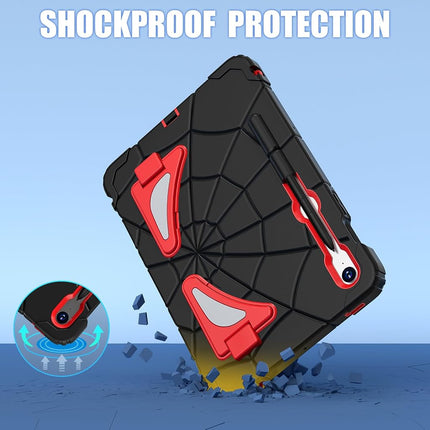 AKABEILA Compatible with Samsung Galaxy Tab S10 FE 2025 Tablet Case，Lightweight Shockproof Rugged Protective Cover with Kickstand for Kids Children Boys Babies Black Red