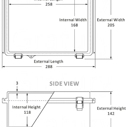 Gratury Junction Box, IP67 Waterproof Plastic Enclosure for Electrical Project, Hinged Grey Cover, Includes Mounting Plate and Wall Bracket 290×190×140mm (11.4"×7.5"×5.5")