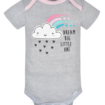 Gerber unisex-baby 8-pack Short Sleeve Onesies Bodysuits, Clouds, 0-3 Months