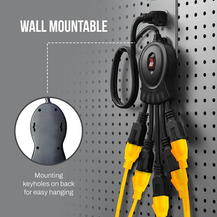 Stanley 31503 PowerSquid 5 Outlet Flexible Outlet Multiplier, Black