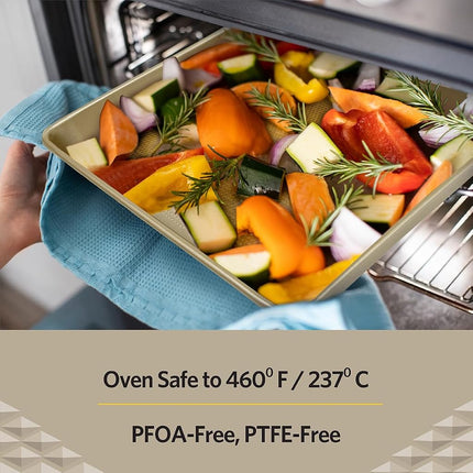 Glad Baking Pan Nonstick - Oblong Metal Dish for Cake and Lasagna - Heavy Duty Carbon Steel Bakeware, Medium