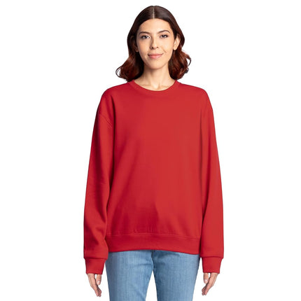 Sudadera de cuello redondo de vellón Eversoft para hombre Fruit of the Loom, absorbente de humedad y transpirable, tallas S-4x, roja, 4XL