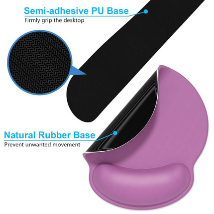 Dapesuom Keyboard Wrist Rest and Mouse Pad with Wrist Support, Cute Memory Foam Cushion for Keyboard and Mouse Set, Desktop Pad Rests with Non Slip Base for Easy Typing & Pain Relief, Radiant Orchid