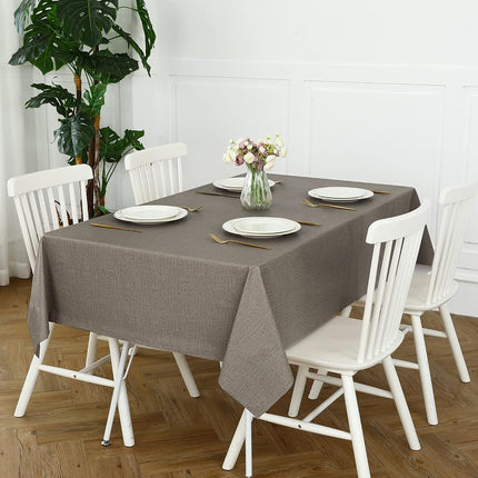 Romanstile Waterproof Vinyl Tablecloth Rectangle, 54 x 54 Inch, Light Grey