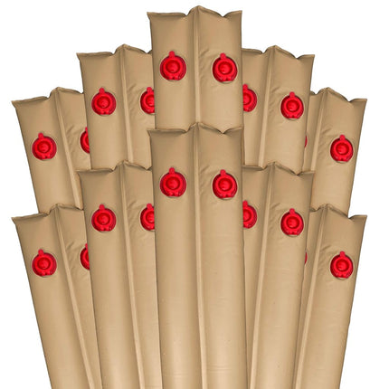 Pool Mate 8 ft. 10-Pack Deluxe Tan Double Chamber Pool Water Bags, .42 MM Thick Vinyl, Cover Weights, Water Tubes