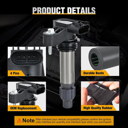Nilight Ignition Coil UF569 for Buick Chevy GMC Saab Saturn Impala Acadia