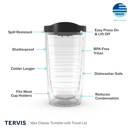 Tervis Colección Birds of The Tropics Vaso aislante de doble pared hecho en EE. UU. Taza de viaje Mantiene las bebidas frías y calientes, 16 oz, Toucan Time