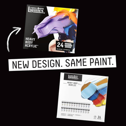 Liquitex Professional Heavy Body Acrylic Paint, 24 x 22ml (0.74-oz) Essentials Set, Multicoloured, By the yard