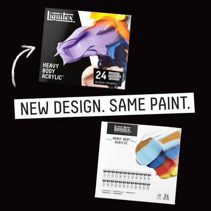 Liquitex Professional Heavy Body Acrylic Paint, 24 x 22ml (0.74-oz) Essentials Set, Multicoloured, By the yard