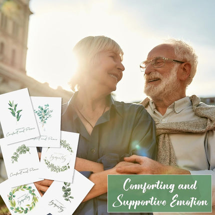 Saypacck 100 Sets Bulk Sympathy Cards with Envelopes and Stickers Condolences Bereavement Greeting Cards to Express Your Condolences(Leaves)