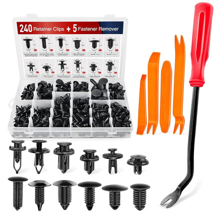 Nilight 240PCS Bumper Retainer Clips, Car Plastic 