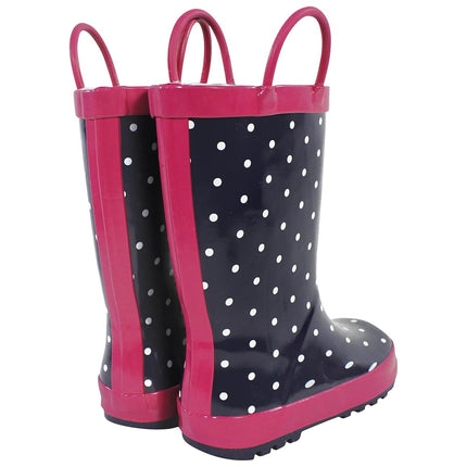 Bottes de pluie unisexe Hudson Baby pour enfant, points marine rose, enfant 5