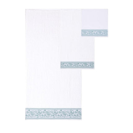 Modern Threads Allie 6-Piece 100% Cotton Towel Set – Jacquard Floral Border – Includes 2 Bath Towels, 2 Hand Towels, 2 Washcloths – Absorbent, Quick Dry, Soft & Durable – Gray