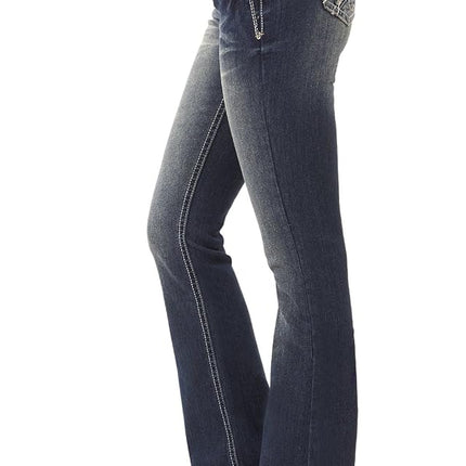 WallFlower Juniors Jeans básicos legendarios de corte de bota lavados en Katy Talla:0