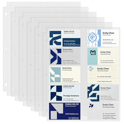Aegero Business Card Holder Sleeves (100 Pack for 