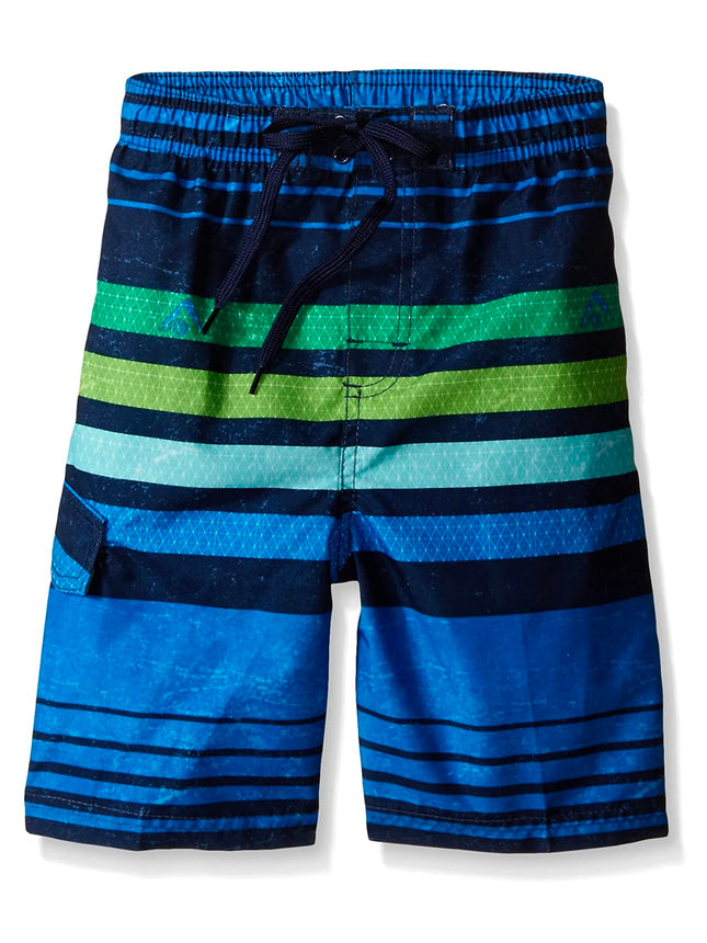 Kanu Surf Big Boys Echo Stripe Swim Trunks Blue 10