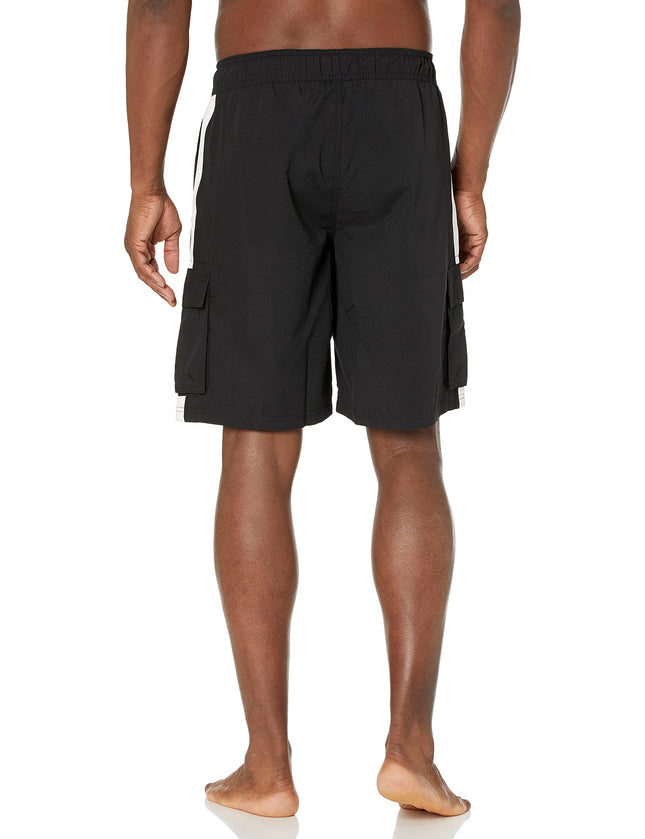 Southpole - Bañador estándar para hombre, de secado rápido, para la playa, color negro, talla L