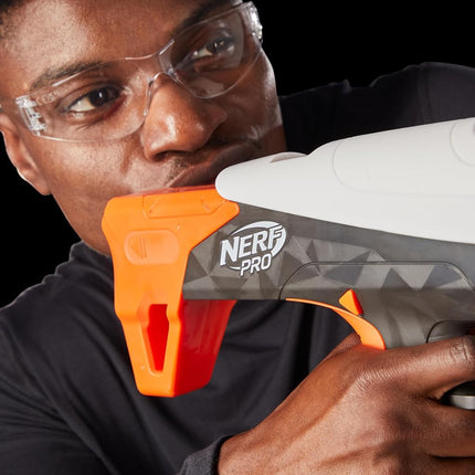 Nerf Pro Torrent Half Length Dart Blaster, 150 FPS, 15 Darts, Pump Action, Glasses, Ages 14+