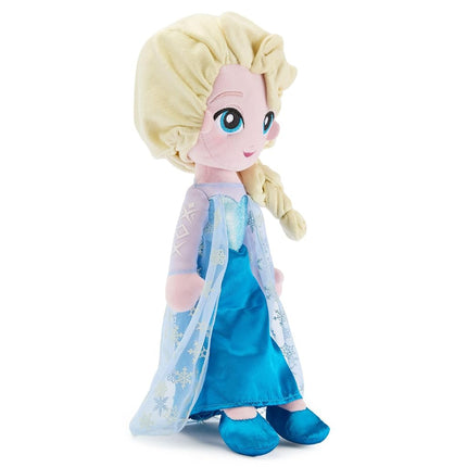Disney Store Official Elsa Plush Doll - 14" Disney Plush with Shimmering Snowflake Cape, Iridescent Metallic Bodice, Satin Skirt and Embroidered Features - Frozen