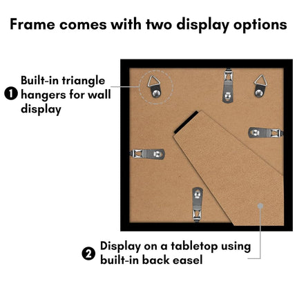 Americanflat 7x7 Picture Frame in Black - Set of 5 - Use as 4x4 Frame with Mat or 7x7 Frame Without Mat - Gallery Wall Frame Set with Plexiglass, Hanging Hardware, and Easel for Wall and Tabletop