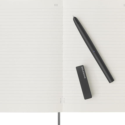 Moleskine Smart Writing Set, Smart Notebook With Smart Pen Included, Moleskine Smart Notebook, Digital Notebook With Lined Pages, Large, 13x21 cm, Black