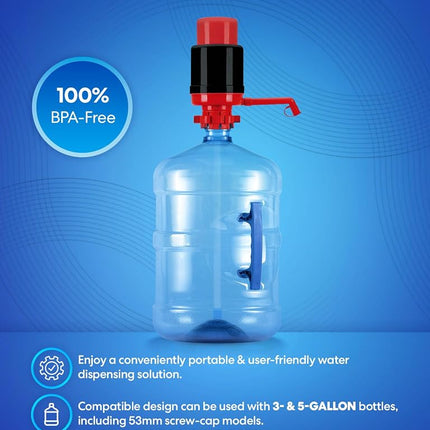 Brio PU100RBLK Universal Manual Drinking Water Pump (Red/Black)