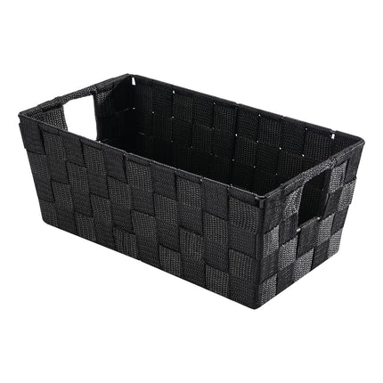 Whitmor 6581-2712-BLK Woven Strap Small Shelf Tote Black