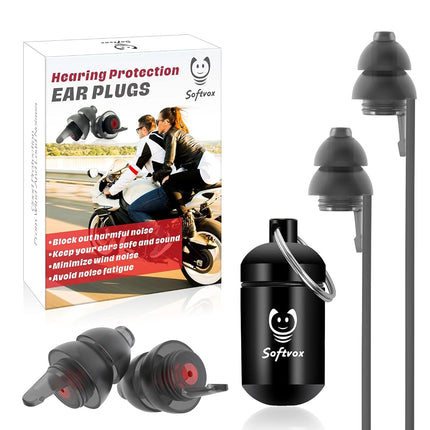 Motorcycle Earplugs 2 Pairs, Wind Noise Reduction 