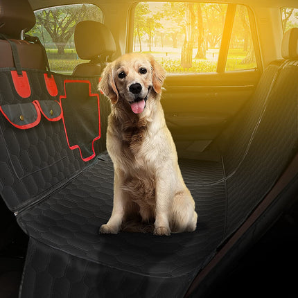 Housse de siège arrière DNA Motoring PETM-001 pour chien 100 % étanche, résistante aux rayures, hamac antidérapant, très durable, style banquette, protection de siège pour animaux de compagnie, compatible avec les voitures, les camions et les SUV.