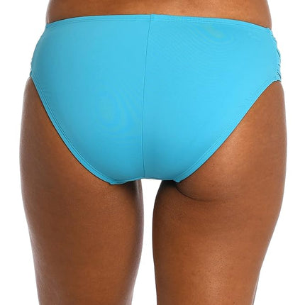 Bas de maillot de bain hipster froncé sur les côtés La Blanca Island Goddess pour femme, Azul, 16