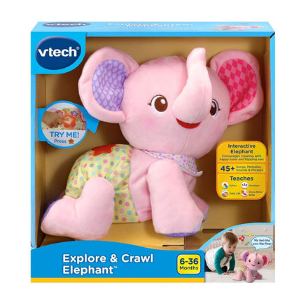 VTech Explore and Crawl Elephant, Pink