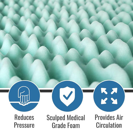 DMI Foam Mattress Topper, Egg Crate Foam Pad, Mattress Pad and Bed Topper for Support, Air Circulation, Pressure Relief and Weight Distribution, Hospital Size Mattress, 33 x 72 x 4